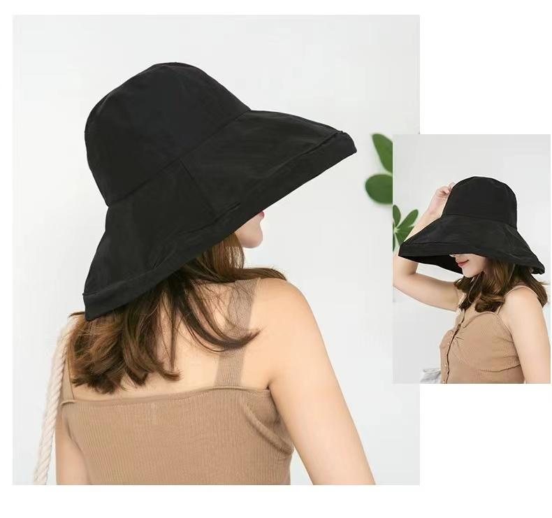 

2023 Women s Hat Bucket hat Panamanian Women Four Seasons Fisherman Hat Big Brim Hat Double-Sided Fisherman Hat Sun Visor Cap One Size чорний