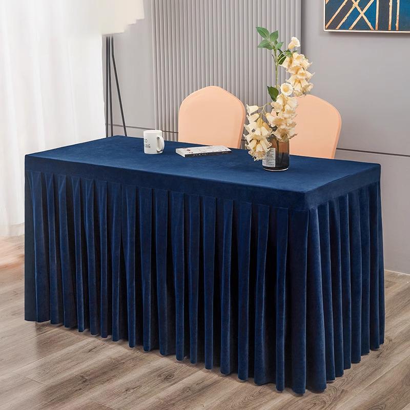 Elastic Table Cloth Hotel Conference Table Cover Meeting Room Office Flannel Rectangle Tableclover Wedding Banquet Decoration