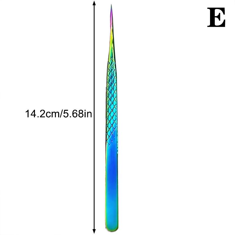False Eyelash Tweezers Colorful Stainless Steel High Precision Anti-static Eyelash Extension Tweezers Makeup Tools