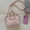 Women's Small Handbag, Sweet Style Polka Dot Bow Bucket Bag, Shoulder Bag, Crossbody Bag, Everyday Shopping Bag, Dating Bag, Commuting Bag