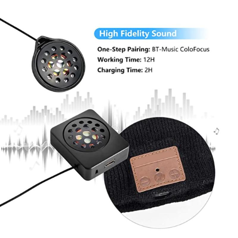 Bluetooth Hat Acrylic Fast Transmission Speed Stable Keep Warm Headset Hat for Outdoor Gym Running Hiking