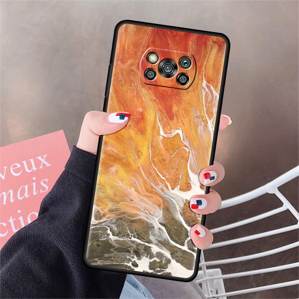 Husă Pentru Xiaomi Mi Poco X3 NFC X4 Pro F3 F4 GT M4 M3 F1 C40 11 Lite 11T Silicon Moale Funda Acoperire Telefon Marmură Artă Estetică