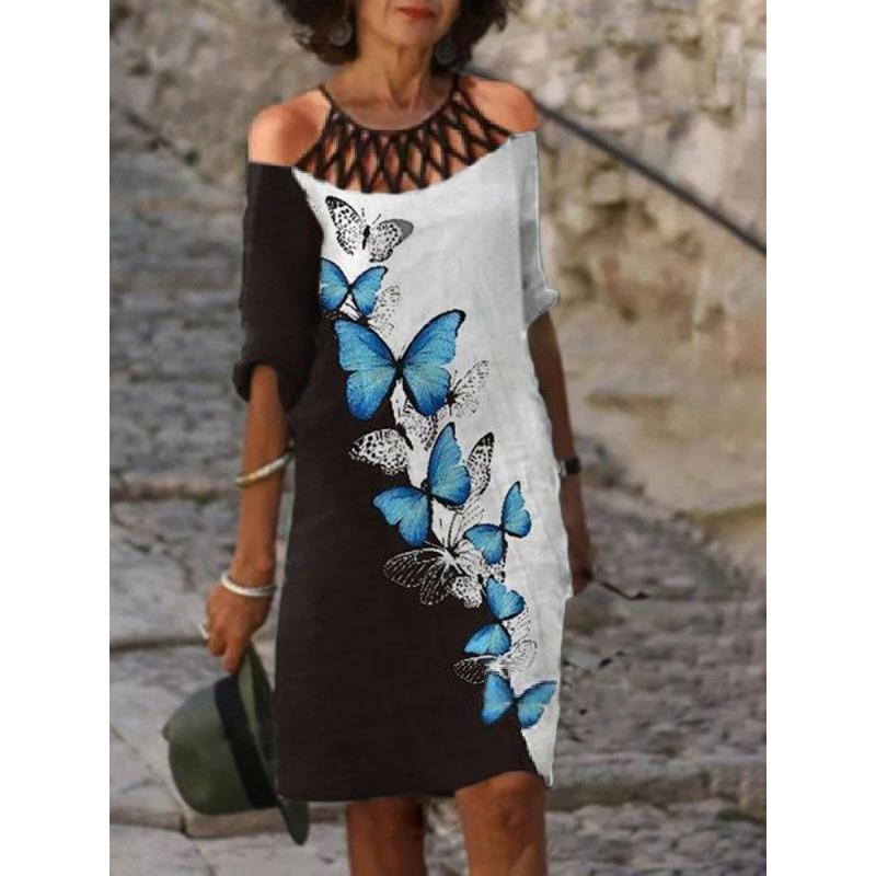 QICED Fashion Summer Spring 1/2 Sleeves Casual Dresses