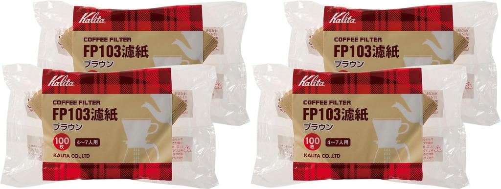 Kalita Coffee Filter FP103 Filter Paper for 100 Sheets X 4 Total of 400 Brown 4-7 People, Bags, Sheets, #15087