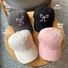 Korean-style fashionable soft-top baseball cap for women, spring casual versatile bowknot duckbill cap, sun protection sun hat