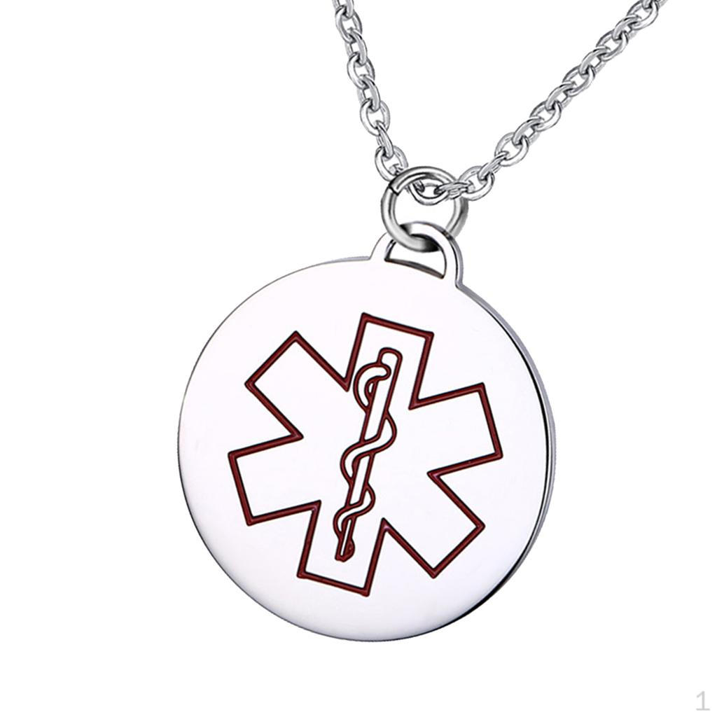 

Pendant Necklace with Engraved Stainless Steel Chain червоний