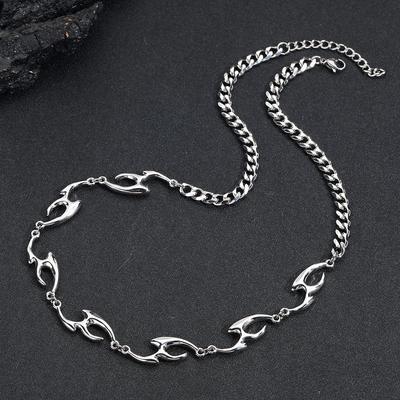 Irregular Shaped Titanium Steel Texture Necklace Street Hong Kong Style Hip Hop Trend Unisex Niche High-end Collarbone Choker