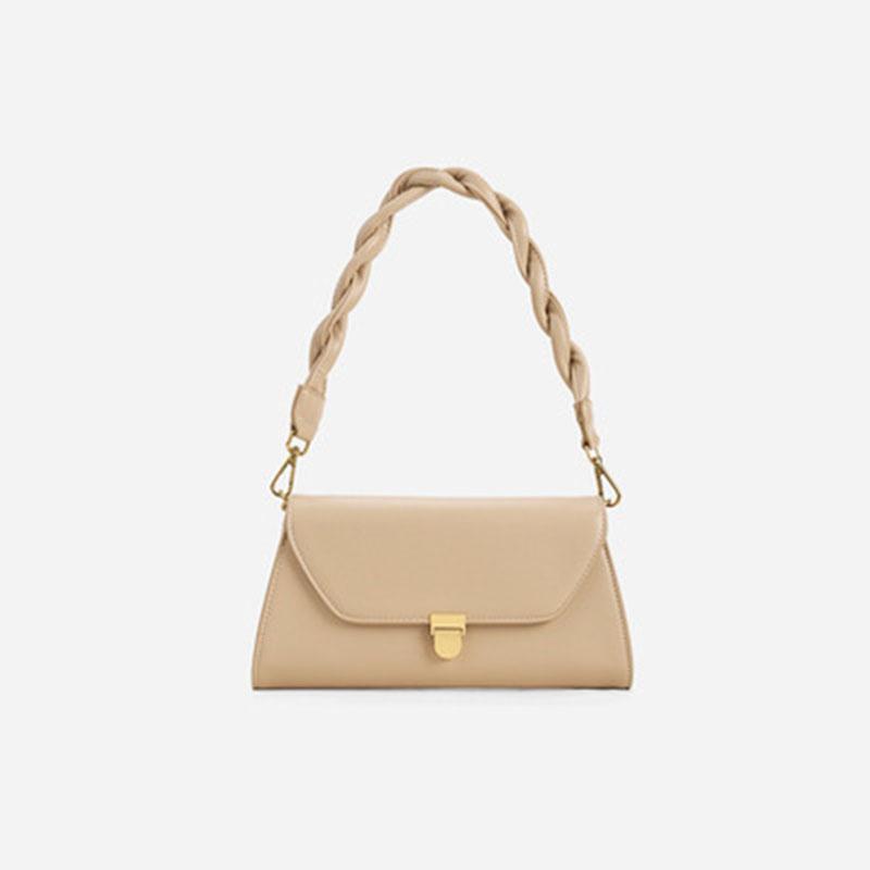 

IELGY Плетеный плечевой ремень Сплошной цвет Витой ремень с замком во французском стиле Золотой Винтаж Простой стиль Сумка-мессенджер с цепочкой абрикосовый