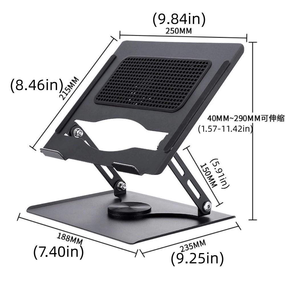 Foldable Cooling Fan Laptop Bracket 360 ° Rotatable Tablet Radiator Bracket  Office/Home Use