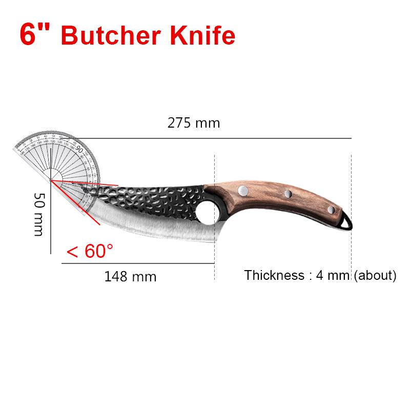 Butcher Boning Knives Cleaver Meat Chopping Vegetables Kitchen Knives Hand Forger Blade Chef Knife Stainless Steel Slicing Knife