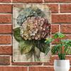 Vintage Hydrangea Aluminum Tin Sign - Retro Floral Home & Bar Decor, 20.32x30.48 Cm, Multipurpose Wall Art with Vibrant Colors,