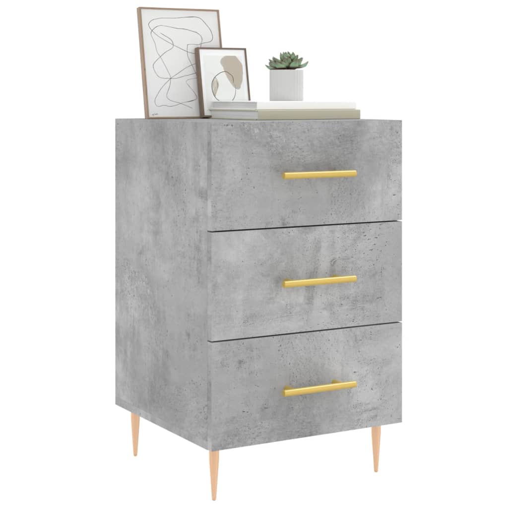 Nightstand Concrete Grey 40x40x66 cm Wood Based Material