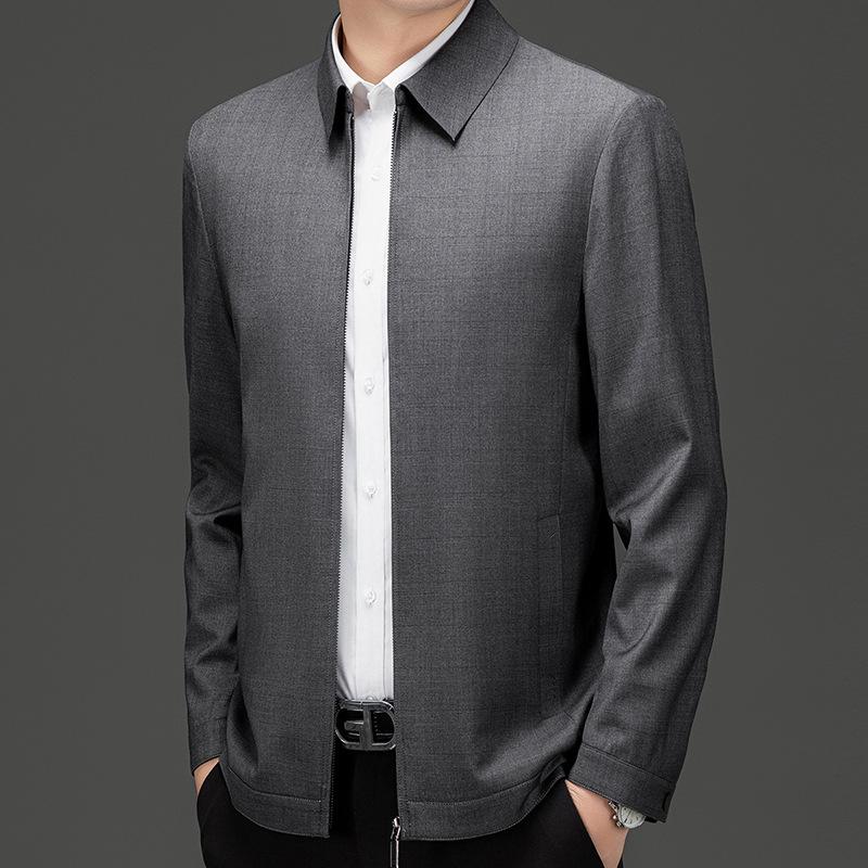 Wool Jacket for Men, Leading Cadres, Civil Servants, Middle-aged and Elderly Fathers' Coats, Loose Large Size Wool Tops for Dads