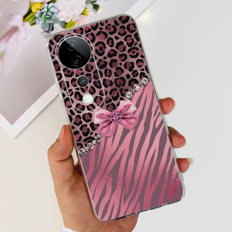 For Vivo V40 / V40 SE / V30 / V30 PRO / V30 Lite Back Cover Case Soft Clear Silicone Shockproof Protection Funda Women Fashion