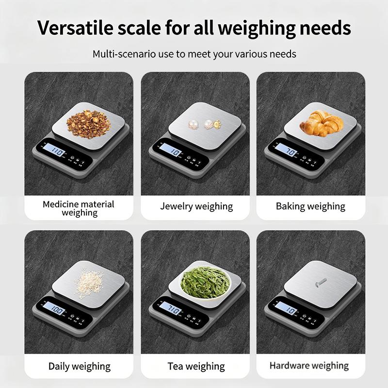 10Kg Kitchen Scale Baking Gram Weight Scales Lcd Display Rechargeable Electronic Table Scale Personal Healthy Diet Food Scale