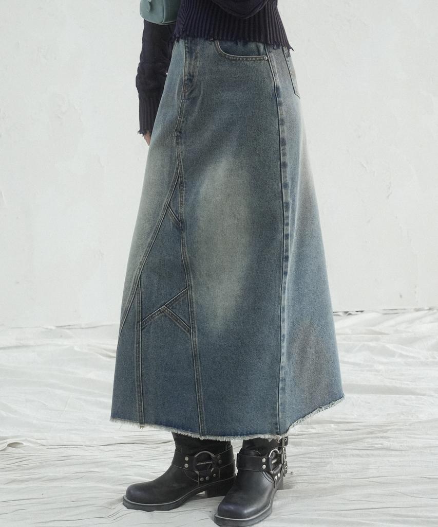 Viva Sers Branch Long Denim Skirt - 2Col