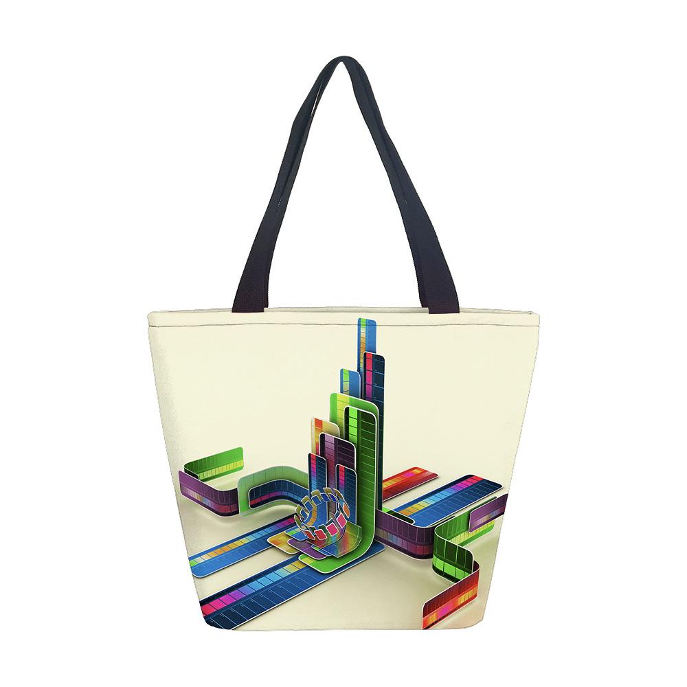 Borsa da donna senza tema Borsa a spalla da ragazza Borsa in tela stampata Tendenza moda Borsa tote di grande capacità