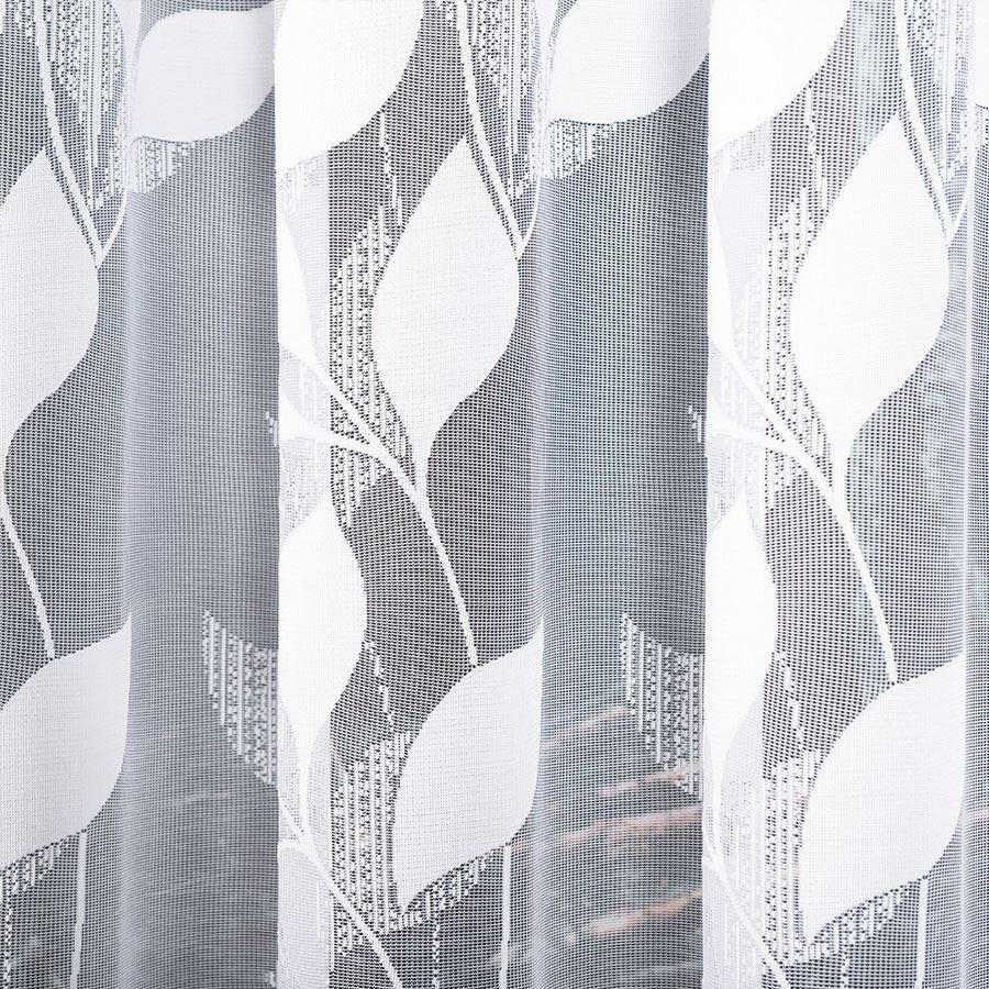 Martyna - Tenda Jacquard Pronta con Orlo Dritto - 400X160 Cm - Bianco