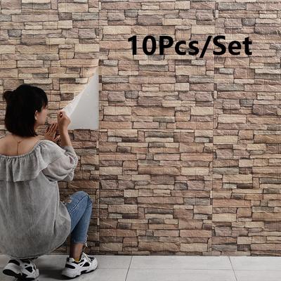 3D pěnový nástěnný panel cihla retro tapeta stropní samolepicí tapeta na pozadí stěna domácí dekorace 35 cm x 30 cm 10 ks