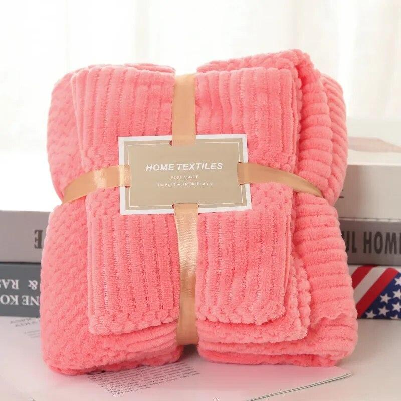 Toalla de baño de coral gruesa, juego de toallas de baño para el hogar, color sólido, suave, absorbente y de secado rápido.