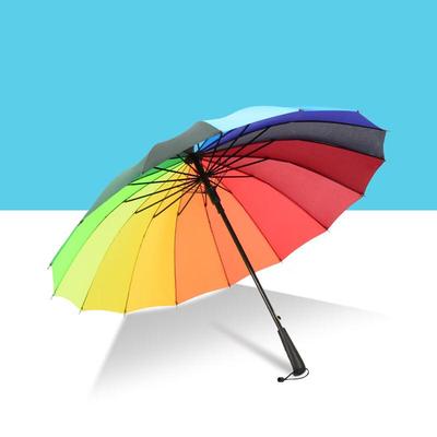 Tian Ai Large Rainbow Semi-Automatic Straight Umbrella