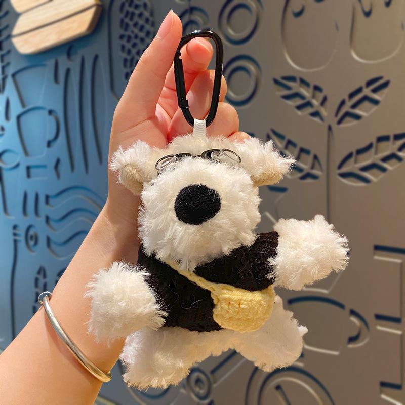 Cartoon West Highland Plush Keychain - Cute Girl Doll Backpack Pendant