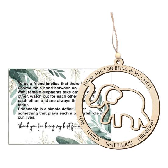 Підвіска-слон дружби Yousheng Дерев'яна підвіска-слон сестринства Символ дружби Слон-орнамент Подарунок для найкращих друзів