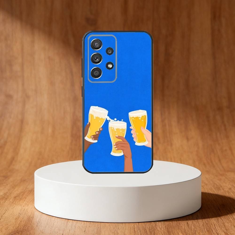 Beer Alcohol CHEERS Phone Case For Samsung S25,S24,S21,S22,S23,S30,Ultra,S20,Plus,Fe,Note,10,9,5G Black Cover