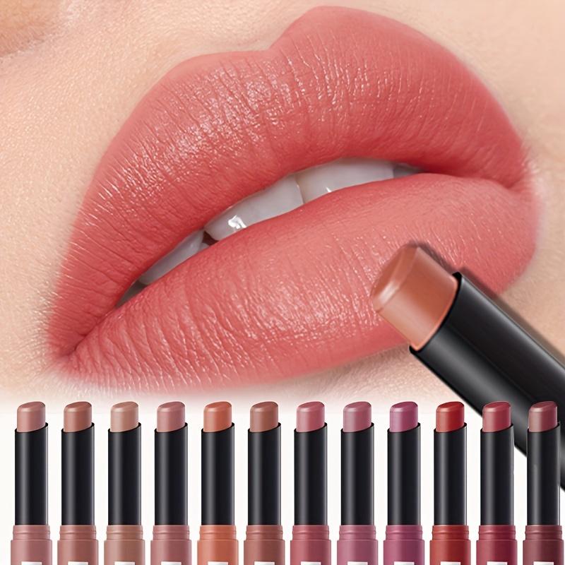 Hydrating Matte Lipstick 12 Colors Moisturizing Lip Gloss Highly Pigmented Long Lasting Lip Glaze for Daily Makeup