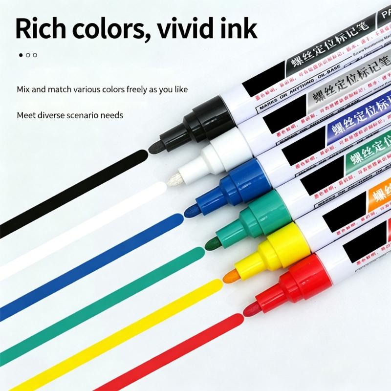Industrial Screw Marking Pen 3mm Round Tip Portable Screw Marking Paint Marker Pen For Positioning On Metal Plastic