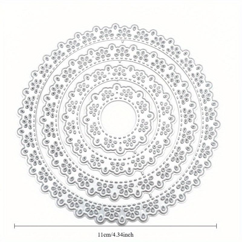 Dreamcat Craft 4pcs Circle Border Metal Stencil Mold Cutting Dies Decoration Scrapbook Die Cuts Album Paper Embossing DIY Card