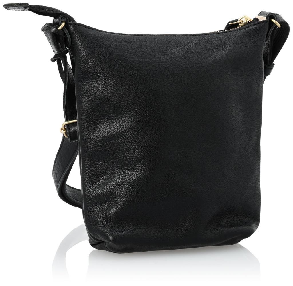 Peaks Peak Cowhide Shoulder Bag, Made in Japan, Women's, Black