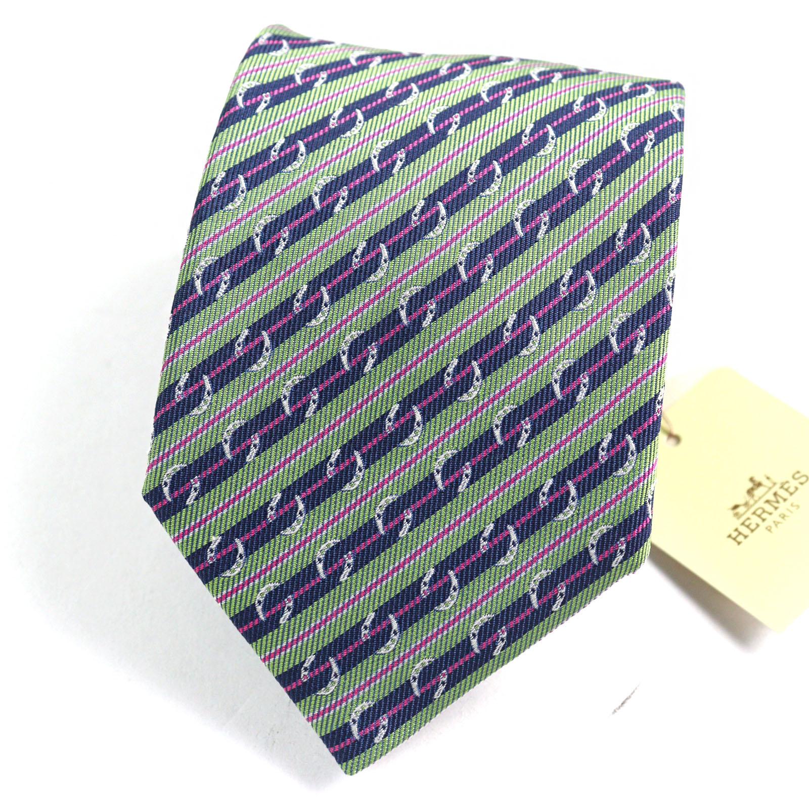 

Pristine HERMES tie CRAVATE SOIE LOURDE Regimental stripes multicolor silk mens Used