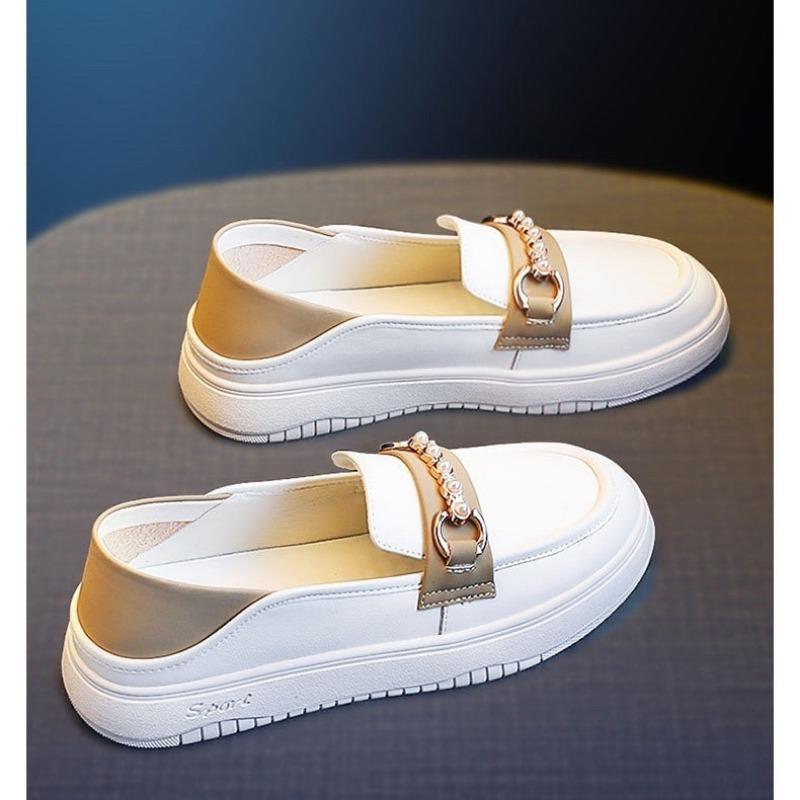 Fashion Little White Shoes Womens 2025 Summer New Soft-Soled Non-Slip Loafers Fashionable Versatile Casual Small Leather Shoes Women