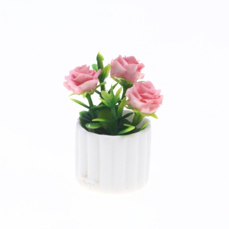 1/12 Miniature Artificial Potted Plant For Doll House Decoration Realistic Plastic Greenery Scene Display Accessories