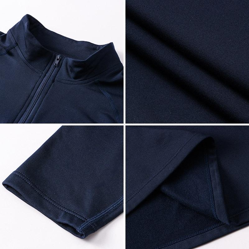 Men's Autumn Winter Fleece Fitness Clothes High Elastic Compression Sports Running Training Long Sleeve Warm Stand Collar Sweatshirt