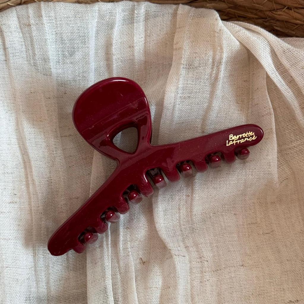 Red Series High-End Half-Up Hair Claw Clip for Women - Delicate New Year Updo Accessory