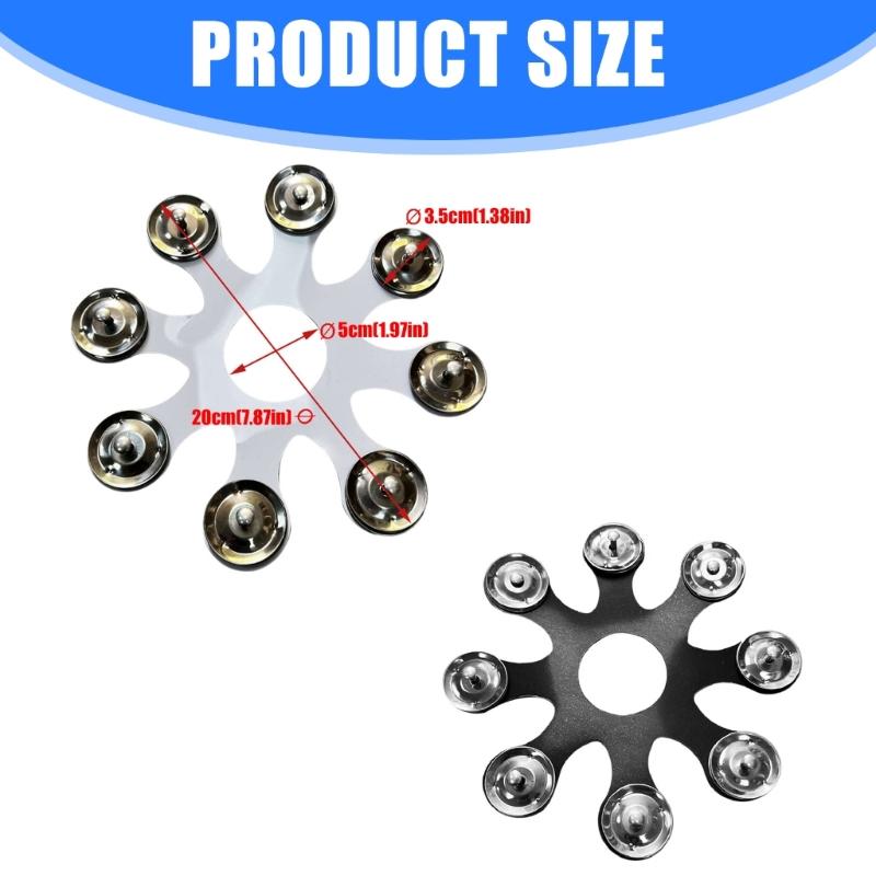 Stainless Steel Drum Cymbals Tambourine Drum Bells Rings and Cymbals Drum Accessories For Enhanced Drum Sound Enduring
