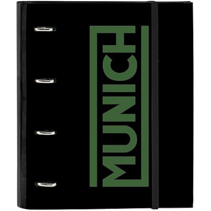 Classeur - SAFTA - MUNICH CAVIAR - 4 anneaux - 100 feuilles A4 - Noir