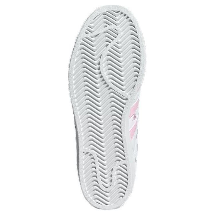 adidas Superstar J Sneakers Ricamo Floreale Rosa per Bambini Bianco Bianco Nuvola Rosa Trasparente IG7015