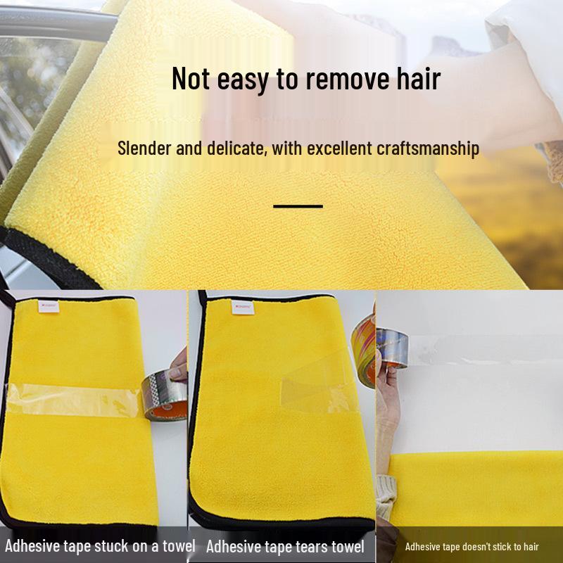 Thickened Car Wash Towel - Lint-Free, Highly Absorbent, Non-Abrasive Cloth for Paint, Glass, and Interior Cleaning.