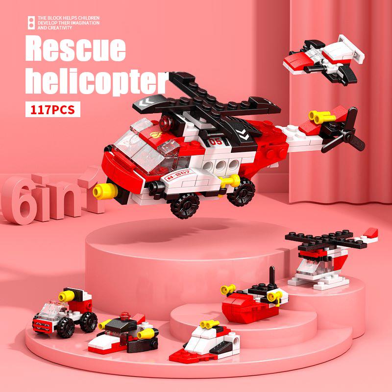 Children's small particle building block toys boys children's puzzle gifts DIY gifts assembly of fighter jet engineering mecha