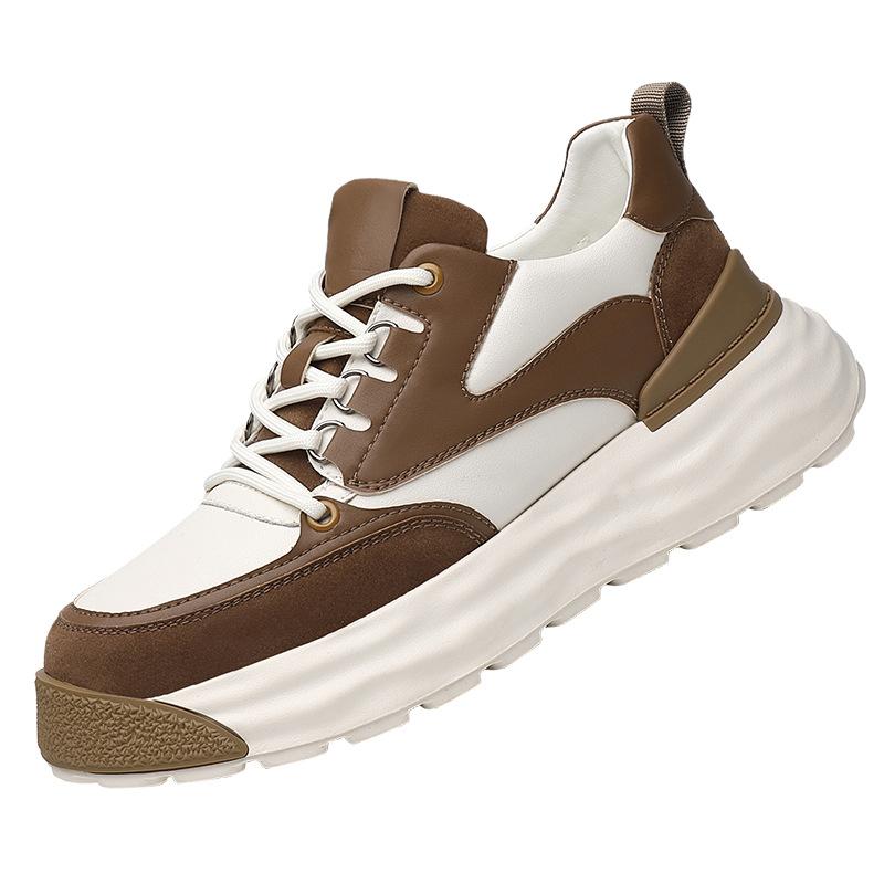 Herrenschuhe mit innerer Höhenerhöhung, 8 cm dicksohlige Herren-High-End-Leder-Atmungsaktive Sport- und Freizeitschuhe, auf Scheiße tretende Schuhe für Männer