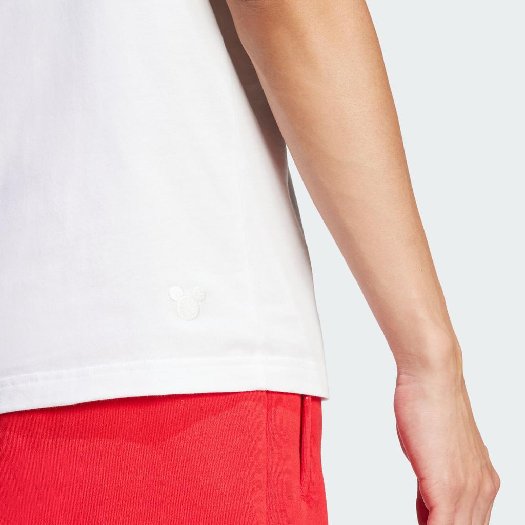 Adidas Originals X Mickey Mouse SS24 Embroidered Logo Striped Slim Fit T-Shirt Men Tops White IY2270