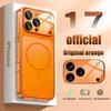 Neue Luxus Orange Magnetische Handyhülle für IPhone 17 16 15 13 14 Pro Max Mattes PC Kabelloses Laden Schutzhülle für MagSafe