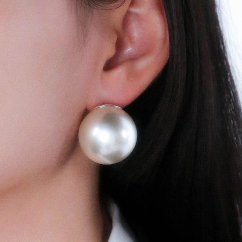 Baked Alaska 25mm Faux Pearl Earrings