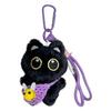 Cute Black Cat Plush Doll Series Toy keychain Decor Bag Pendant For Women Creative Charms Keyring Accessories Gift