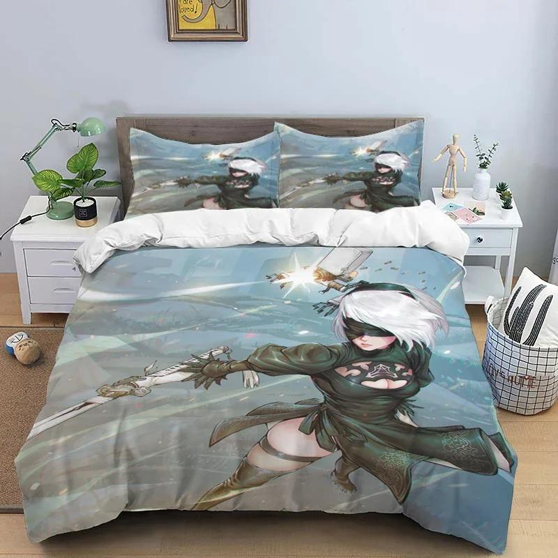 Comforter Comic Nier Art Print Three Piece Bedding Set Fashion Article Children Or Adults For Beds S S Bedding Set