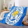Leicester Football Club Crest Flannel Blanket, Soft Polyester, Modern Design, All-Season for Camping, Travel, Gifts for holidays or birthdays