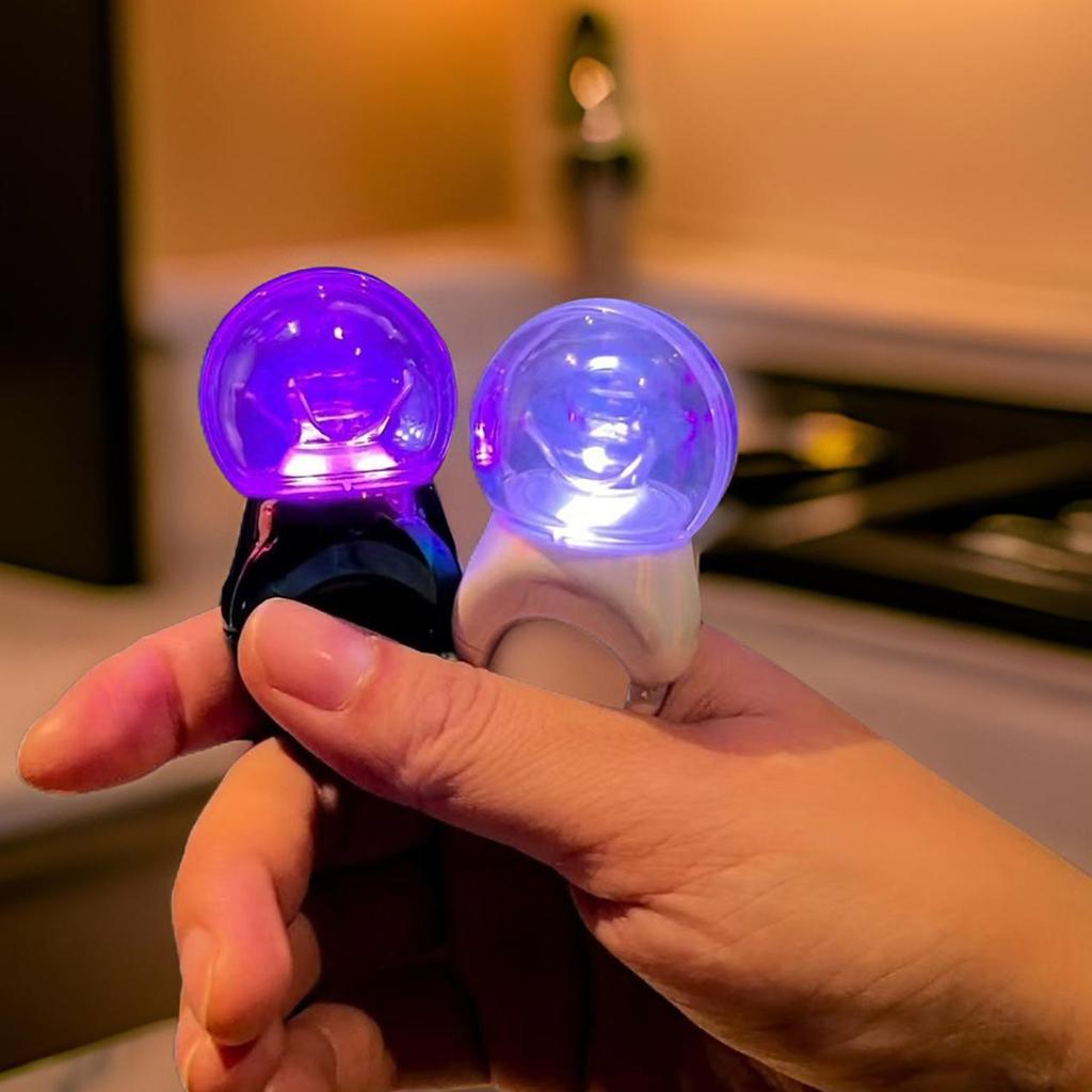 Portable Cheer Stick Rings With Multicolor LED Lights Jewelry Accessory for Concerts Parties and Sports Event Use